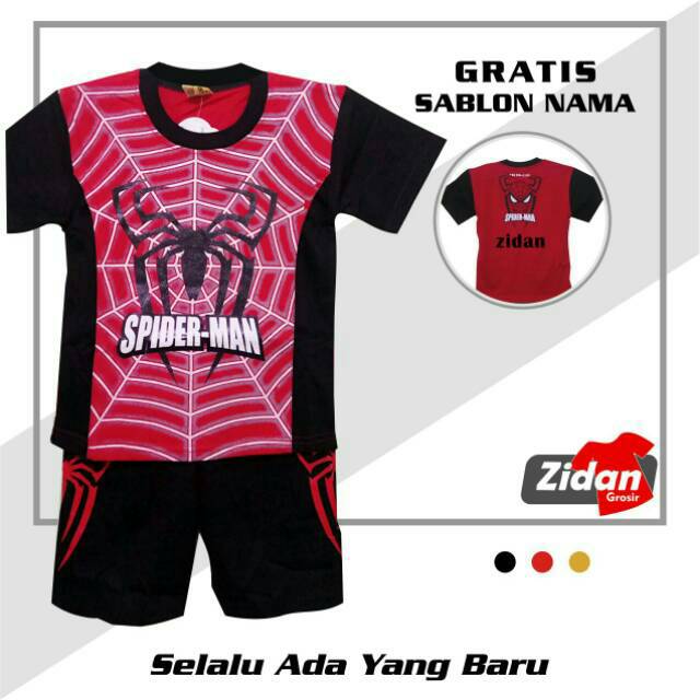  KAOS SETELAN GAMBAR SPIDERMAN BAJU KAOS SETELAN ANAK MOTIF 