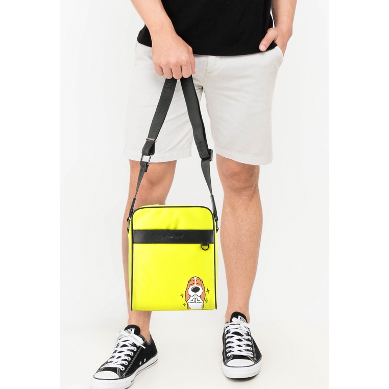 TAS SELEMPANG PRIA HUSH PUPPIES SLING BAG ORIGINAL KUNING YELLOW HM142