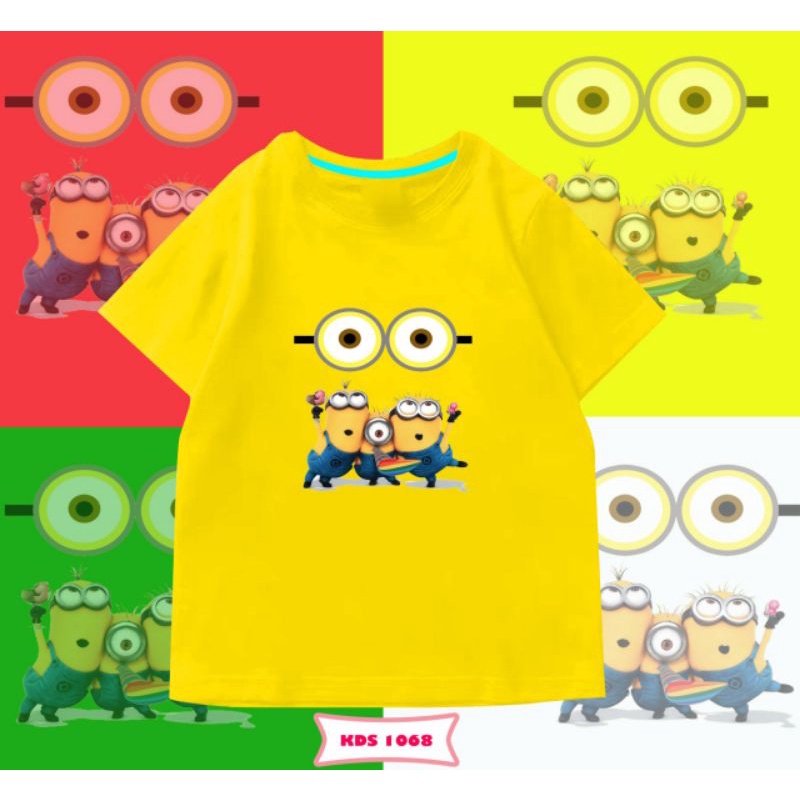 KAOS ANAK MINION LAKI-LAKI&amp;PEREMPUAN/KAOS ANAK MINION COTTON 24S ANTIBAKTERIAL