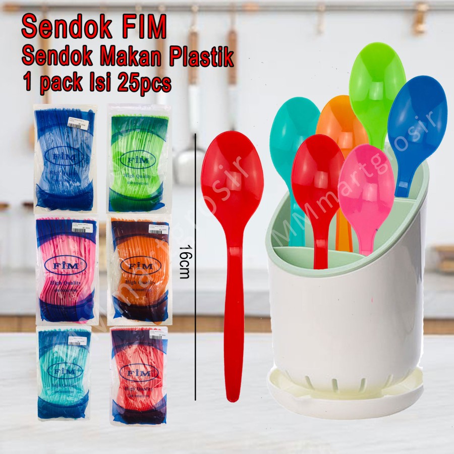 Sendok FIM / Sendok Plastik Warna / Sendok Makan / 1pack Isi 25pcs