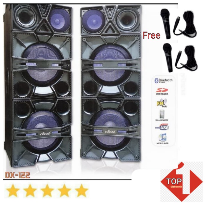 DAT DX122/DS122 Subwoofer Double Speaker Aktif dan Pasif