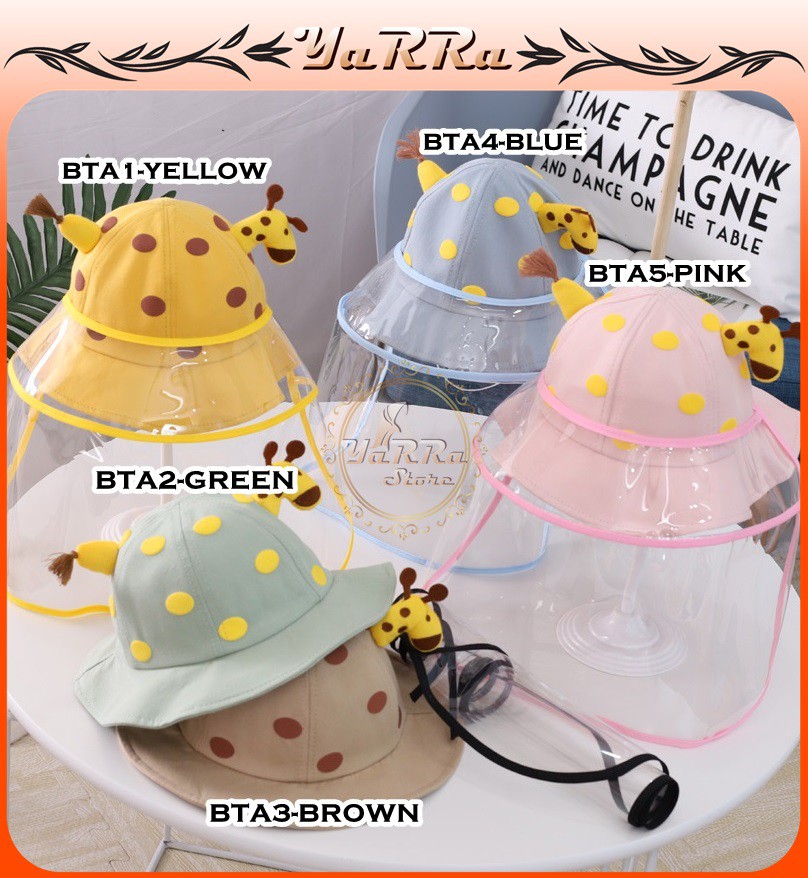 TOPI ANAK BUCKET PEREMPUAN BUCKET LAKI LAKI MOTIF JERAPAH PELINDUNG WAJAH ANTI VIRUS BTA-2