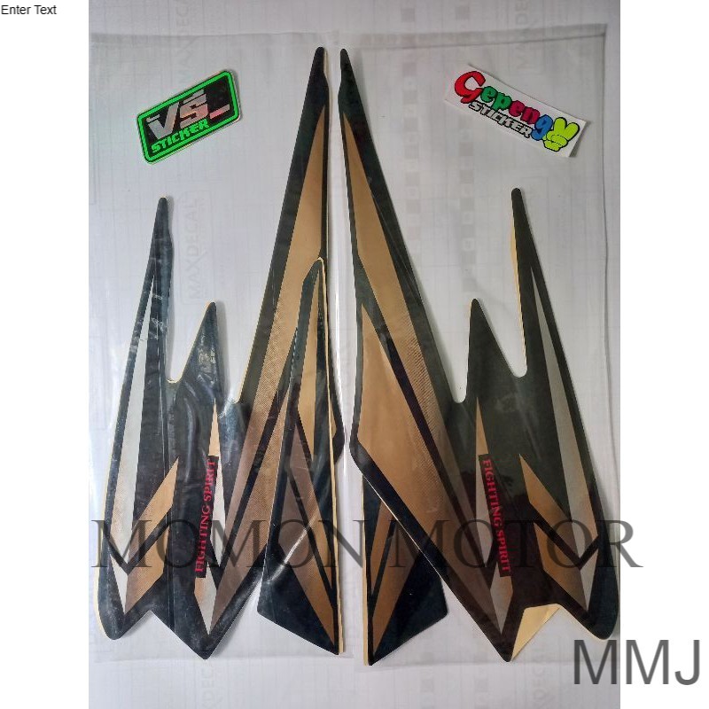 STRIPING  YAMAHA RX KING 2002 HITAM IJO HIJAU GOLD