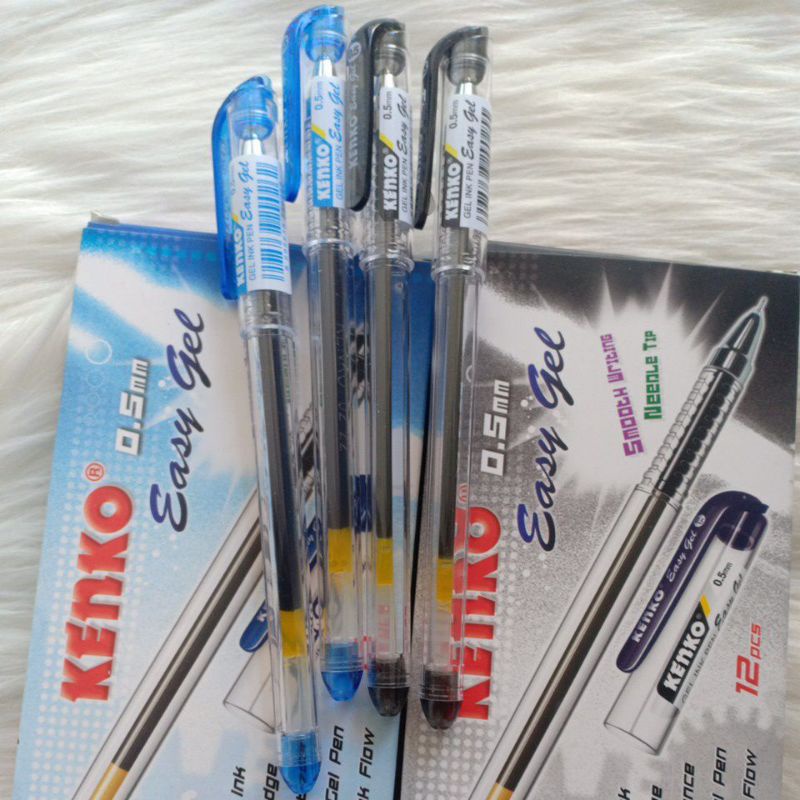 GEL INK PEN,  KENKO EASY GEL HITAM &amp; BIRU