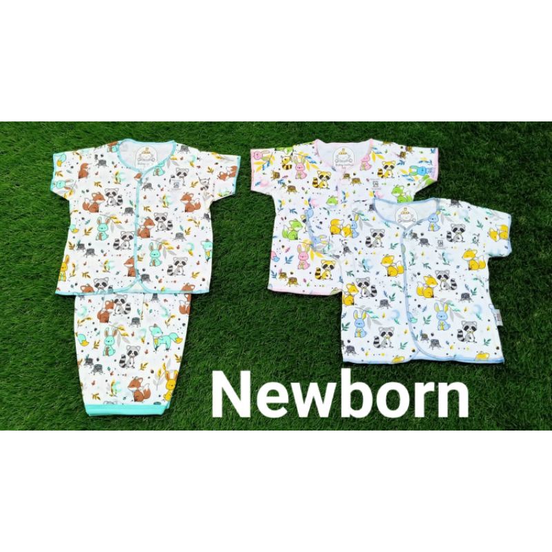 Baby lucky 3 pc setelan baju pendek bayi NB
