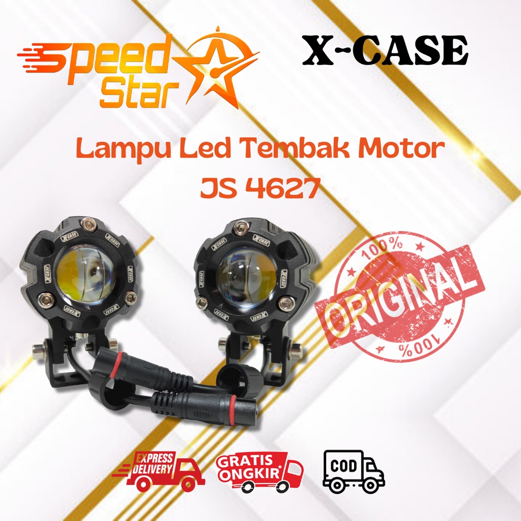 Lampu Led Tembak Motor Mobil Dua Warna JS 4627 4 Kabel Mini Original