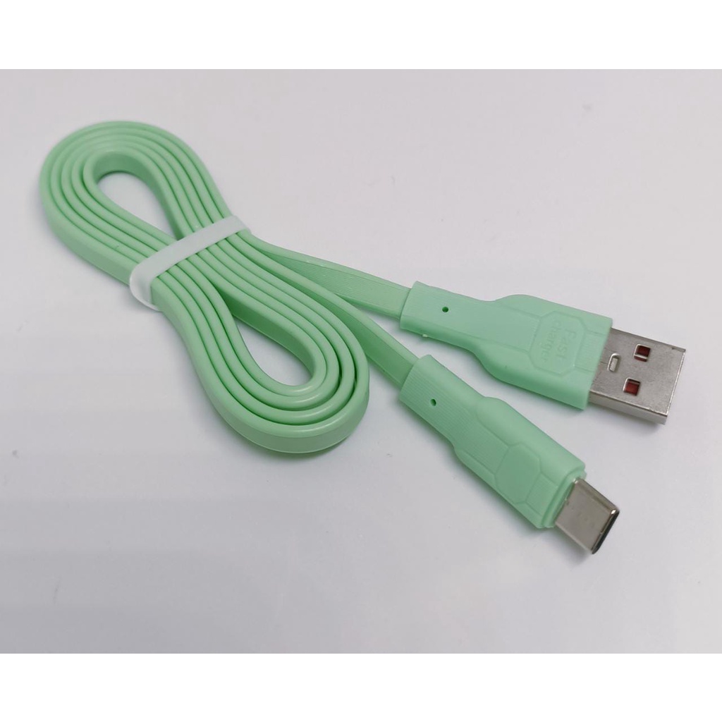 Kabel data 3A Macaron Warni MicroUSB Type-C Lightning termurah