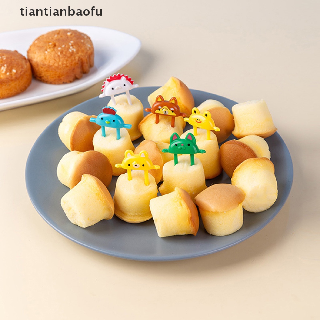 6 Pcs Garpu Buah Dessert Bentuk Kartun Hewan Katak Rubah