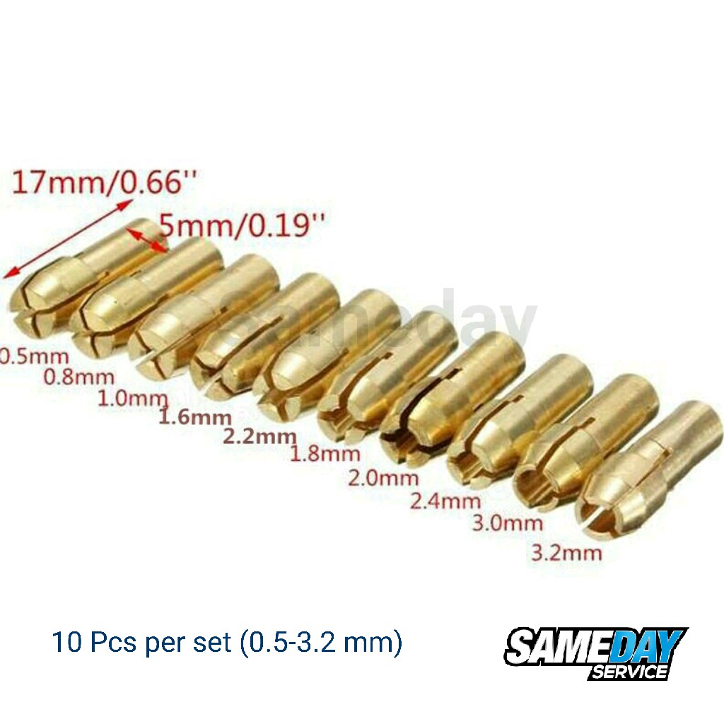 Kepala Bor Mini Collet Mini Drill 10 Pcs Set