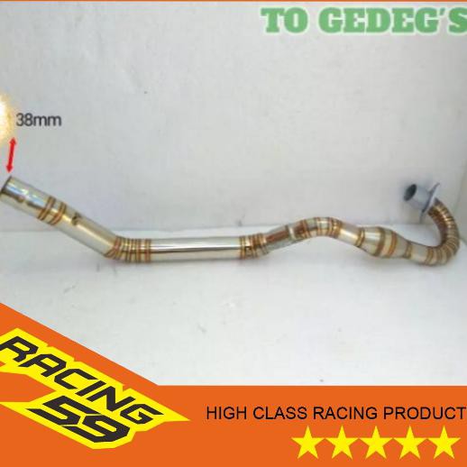 Pipa leher knalpot motor KLX mesin TIGER MEGAPRO Full cacing stainless COD