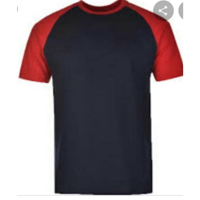 baju polos reglan/kaos polos reglan hitam-merah/merah-hitam tngan pendek