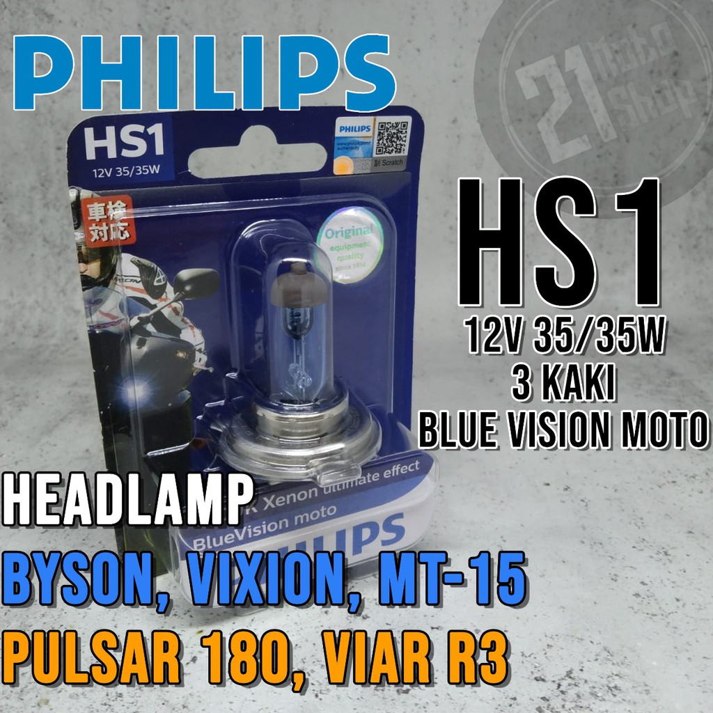 Bohlam Lampu Depan Motor Philips HS1 35W 3 Kaki MT15 Vixion Byson