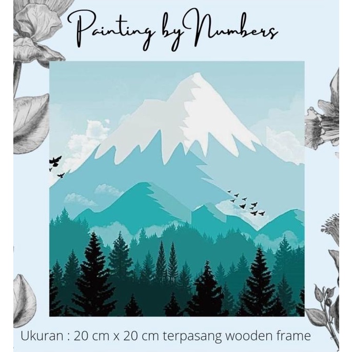 

Diy Painting By Number 20X20Cm Kerajinan Tangan - Snow Mountain