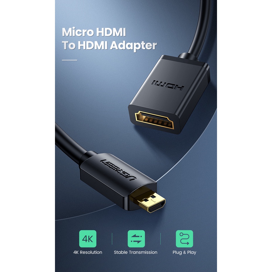 UGREEN Kabel Micro HDMI To HDMI Resolution Support HD 4K Audio Video SYNC