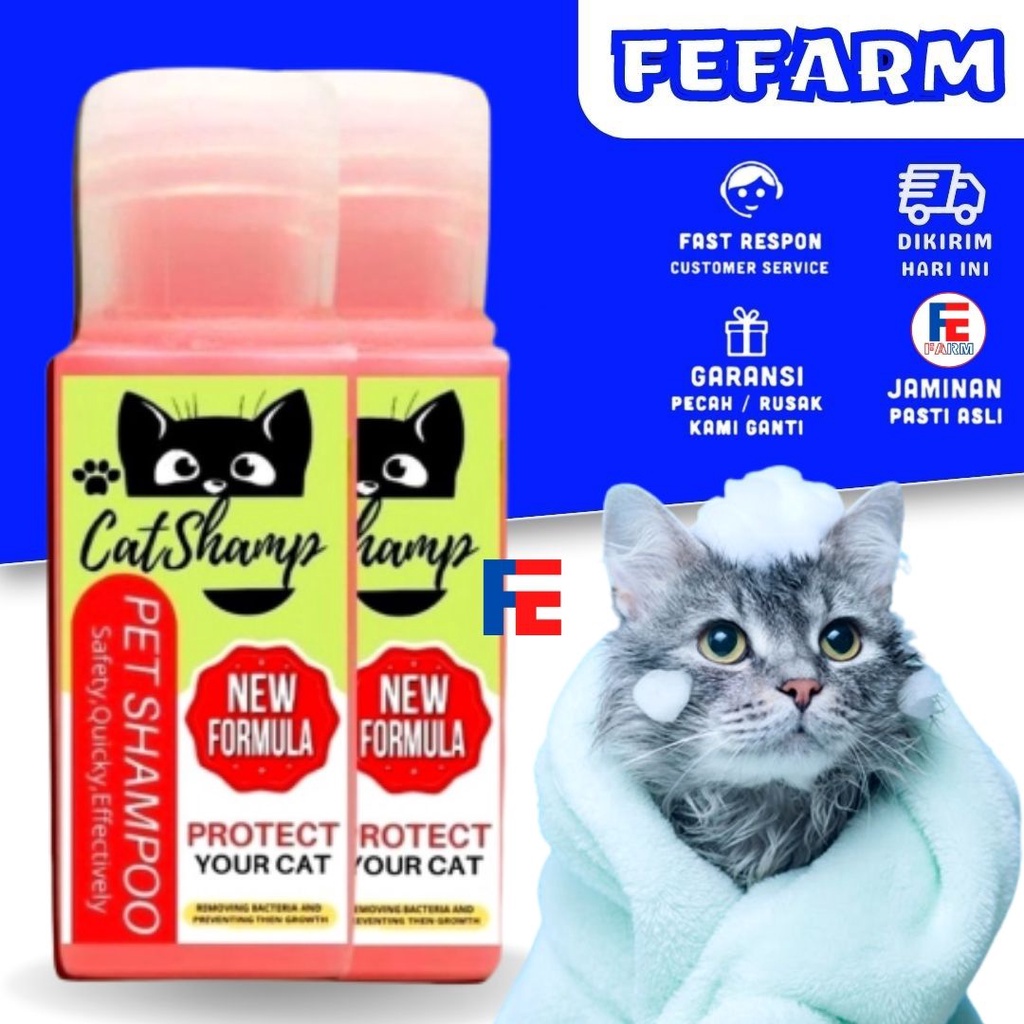 Shampo Sampo Kucing Anti Kutu Anti Jamur CATSHAMP 30ml  FEFARM