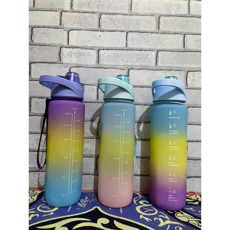 [100% ORIGINAL] BOTOL MINUM MOTIVASI VIRAL TRITAN 1L 1 LITER 1LITER FREE STICKER STIKER