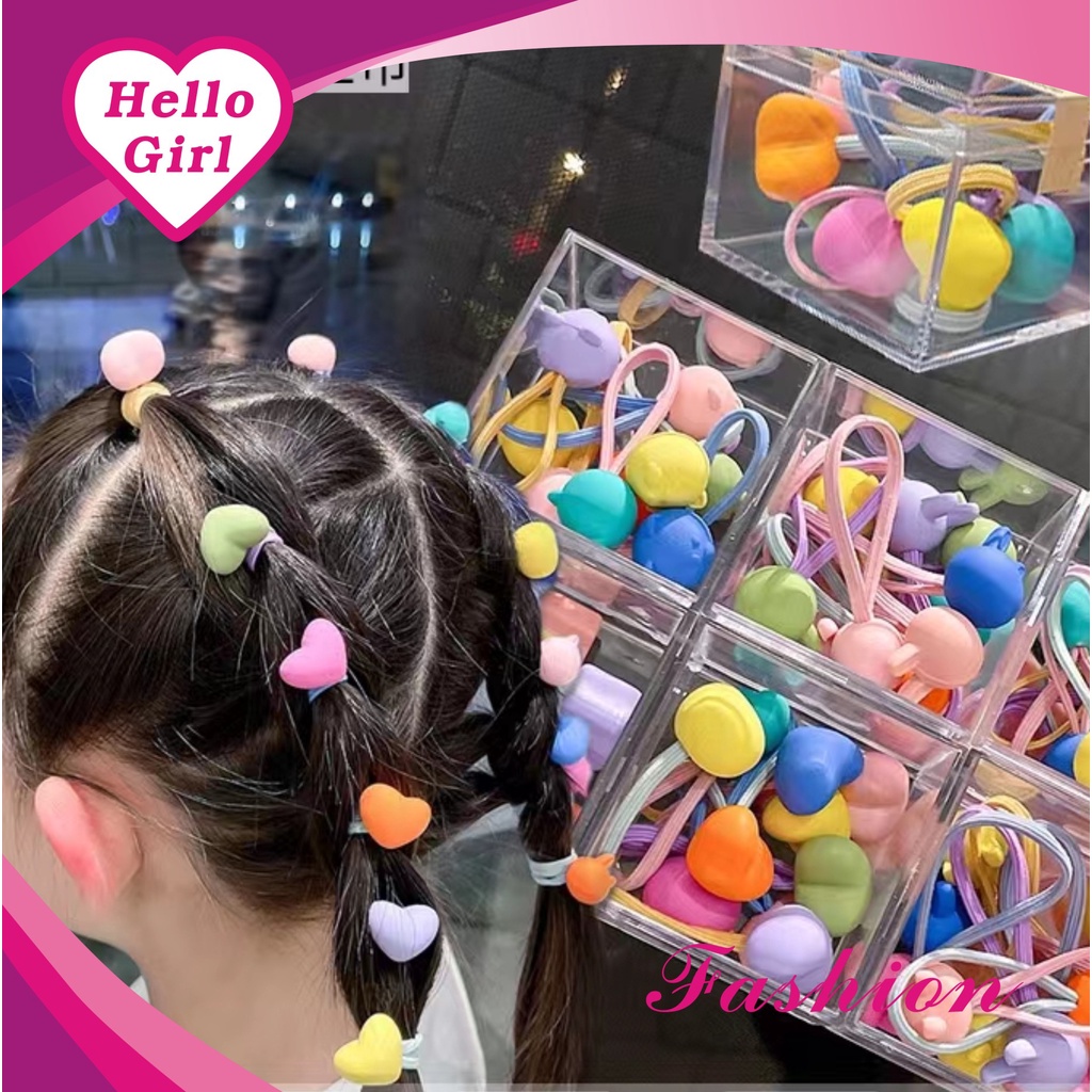 (Hello Girl)F141 Ikat Rambut Kecil Dalam plastik Ikat Rambut Anak Bentuk Unik Import