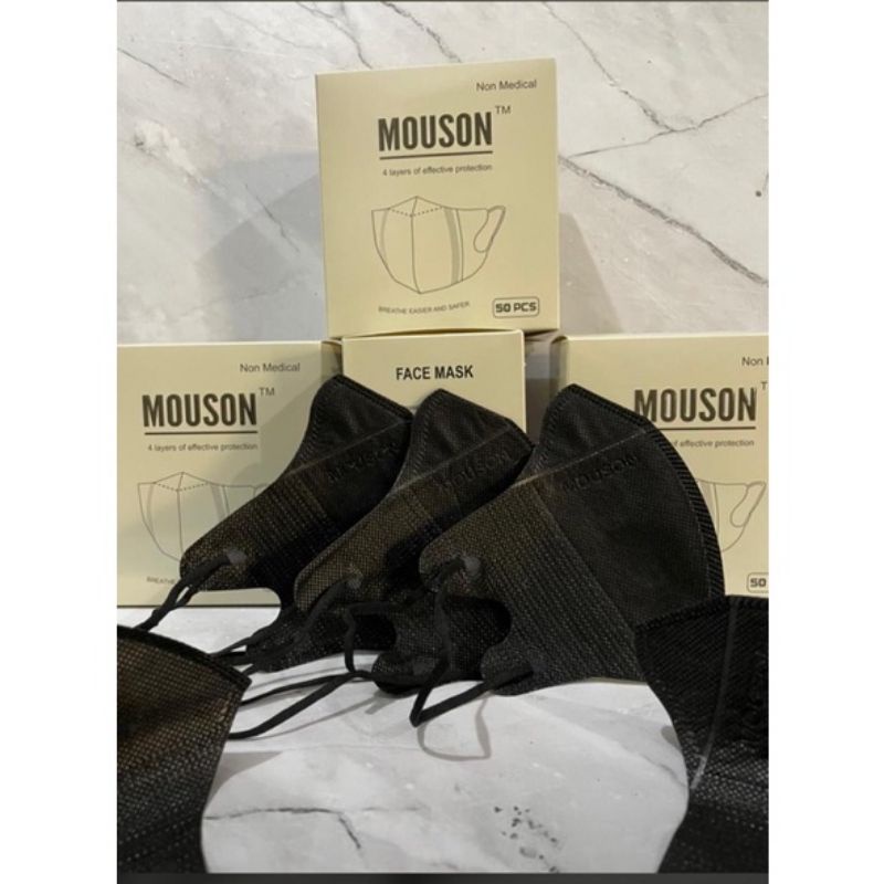 MASKER DUCKBILL MOUSON 4 PLY/ADA GARIS MIRIP SENSI/ISI 50 PCS