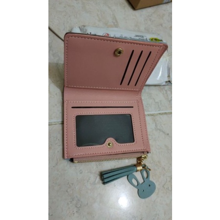 Medan Termurah KD26 Korean style Dompet  lipat kancing import warna soft