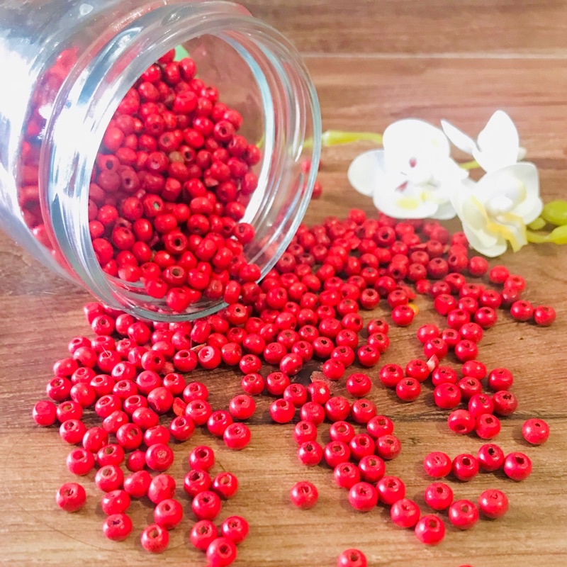 manik mote kayu bulat aneka warna 6/0(4mm)silahkan di geser untuk pilihan warnanya
