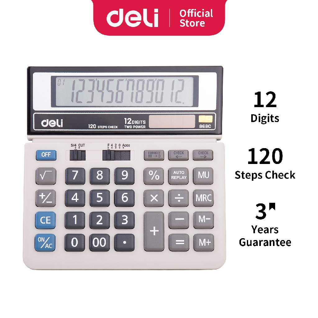 

DELI Kalkulator Hitung 12 Digit Abu abu Muda Garansi 3 tahun C868C