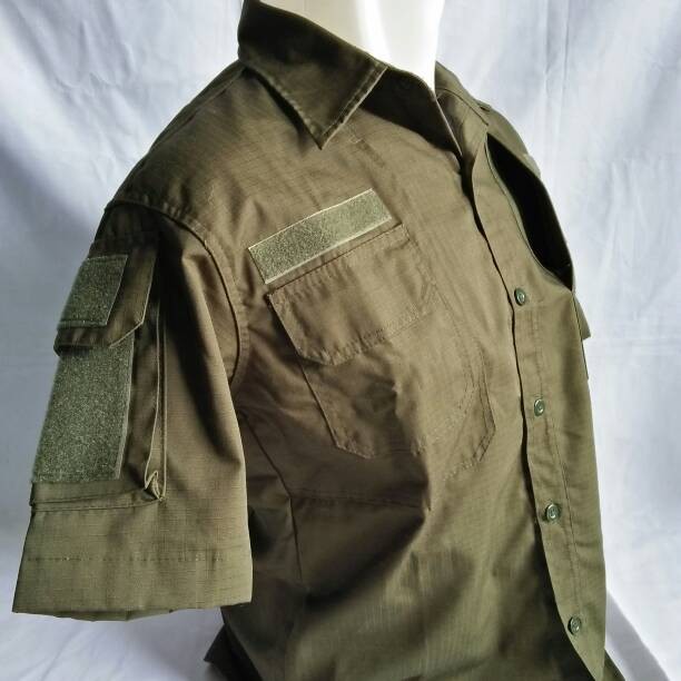 kemeja pendek/short sleeve helicon/tactical ijo army ripstop cotton