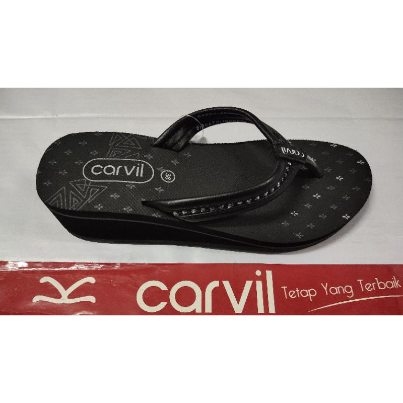 sandal jepit wedges sponge carvil wanita ukuran 36-40