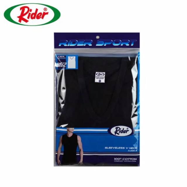 TANKTOP Pria RIDER SPORT R 227 BW Hitam  Sleeveless  Crew Neck