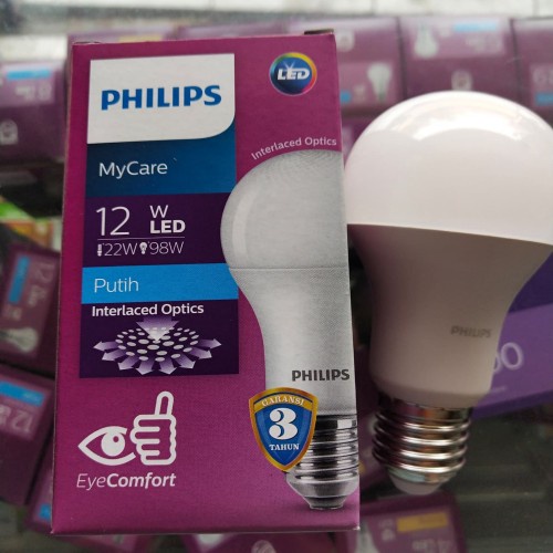 Lampu Philips Mycare LED Bulb 12 Watt Cahaya Putih BERGARANSI RESMI 1 TAHUN MNTAP