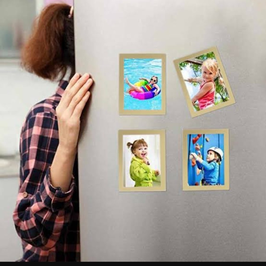 Photo Frame Magnet Kulkas Dekorasi Interior Foto Keluarga Bayi Memo