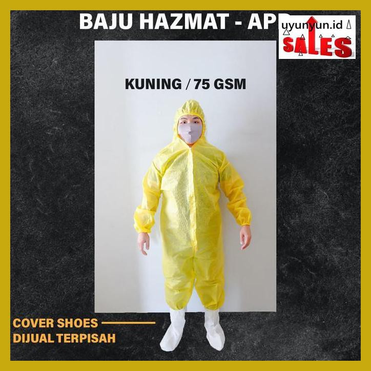 

R5Er56E- Baju Apd Hazmat Bahan Spunbond 65Gsm/75Gsm/100Gsm Ready Stock! - Putih 75 Gsm T7Ru7T9-