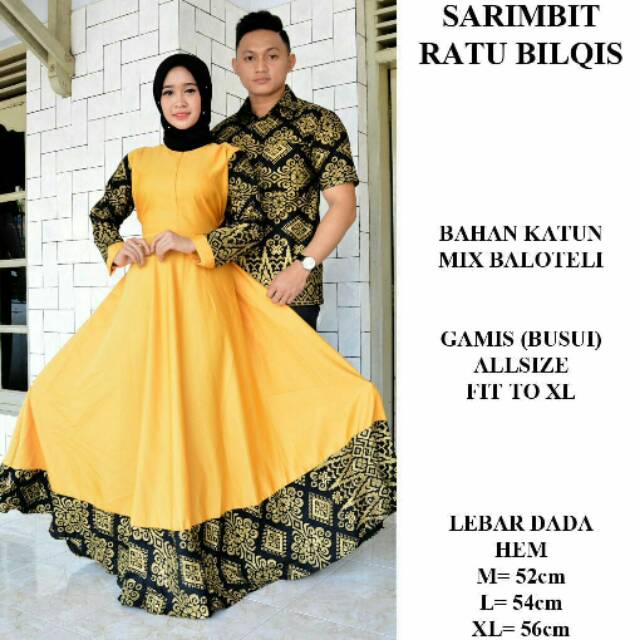 COUPLE BATIK ORIGINAL SARIMBIT RATU BILQIS ,