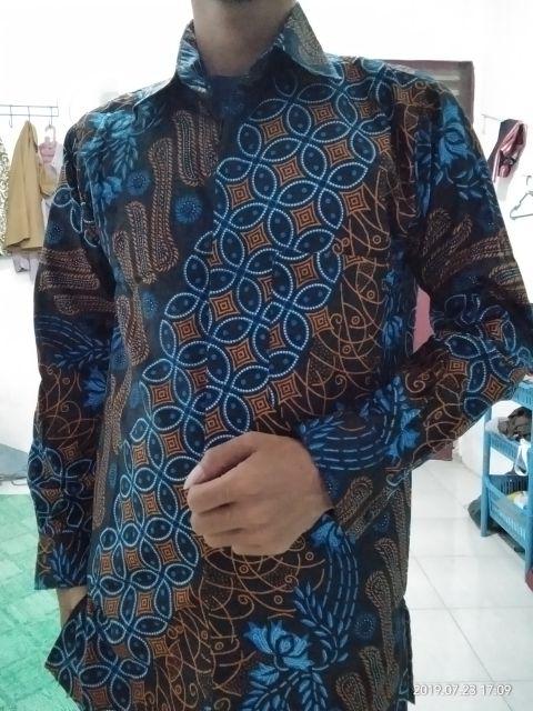 Diskon Bswart Batik Hrb026 Kenongo Hem Pendek Padi Pekalongan M L Xl Batik Pria Murah Modern Grosir