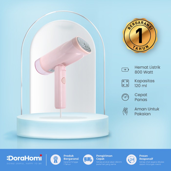 Setrika Uap Dorahomi setrika uap portable garment steamer foldable low watt 120ml(R5M4) AWET Setrika