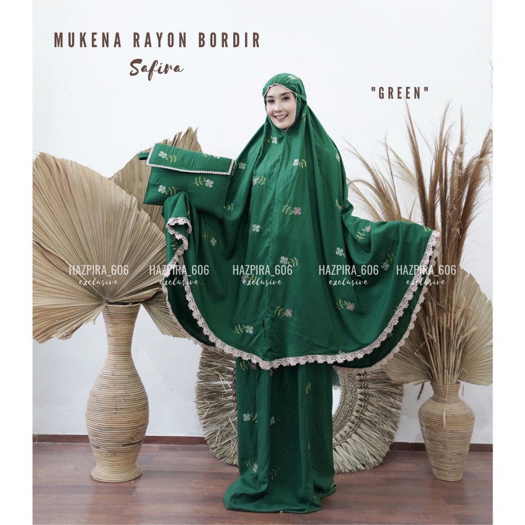 MUKENA DEWASA KATUN RAYON BORDIR SAFIRA JUMBO