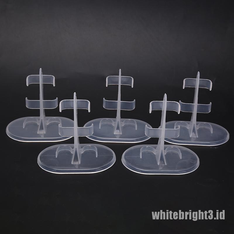 (white3) 5pcs Stand Holder Boneka Barbie Bahan Plastik Transparan