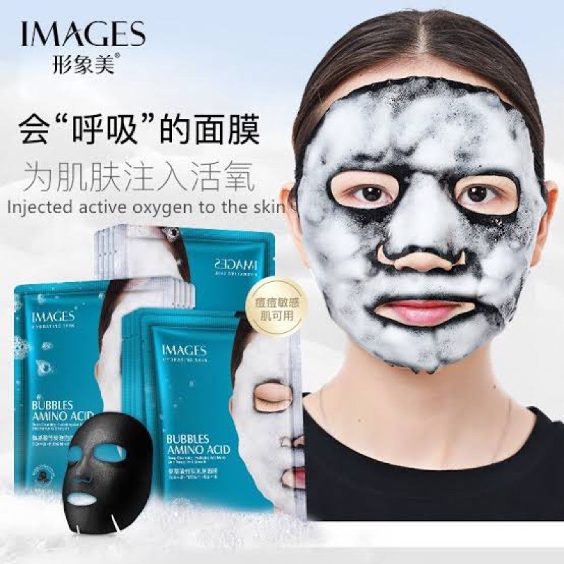 IMAGES BUBBLE AMINO ACID MASK FOAM MENGECILKAN PORI