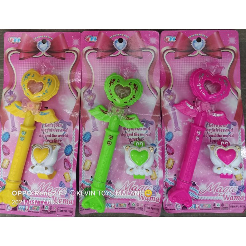 FU 1129 Mainan Tongkat Peri Stik Princess Magic Stick Batre ada Lampu LED dan gelang LED