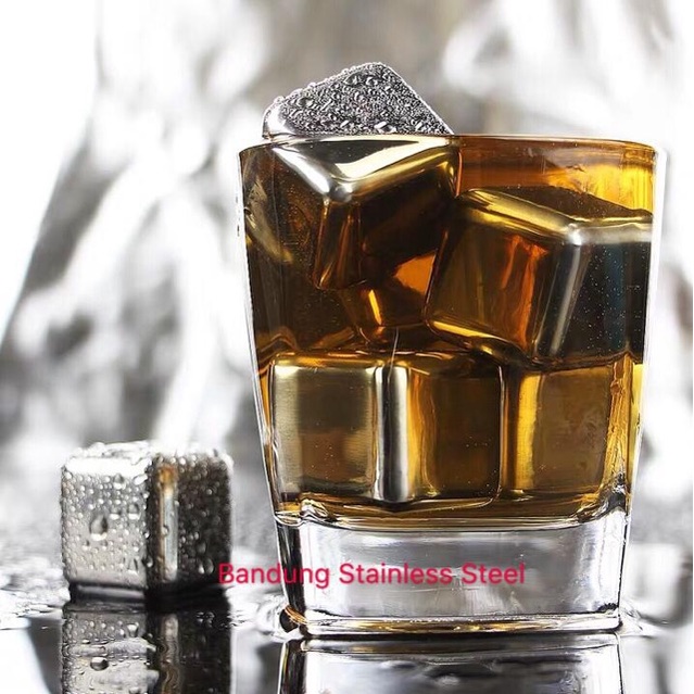 6 pcs Ice Cube Stainless Steel sus 304 Food grade Es Kotak Stainles es batu stainless