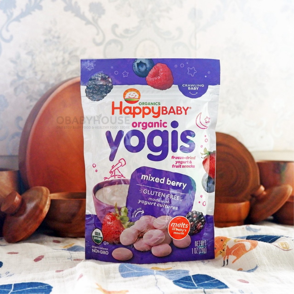 Happy Baby Organic Yogis Freeze Dried Fruit Yogurt Melts - Mixed Berry 28 gr