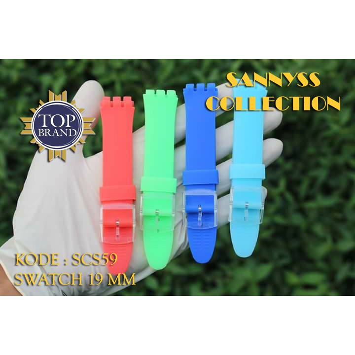 STRAP TALI JAM SWATCH 19 MM NEW GENT IRONY CHRONO DIAPHANE JELLY