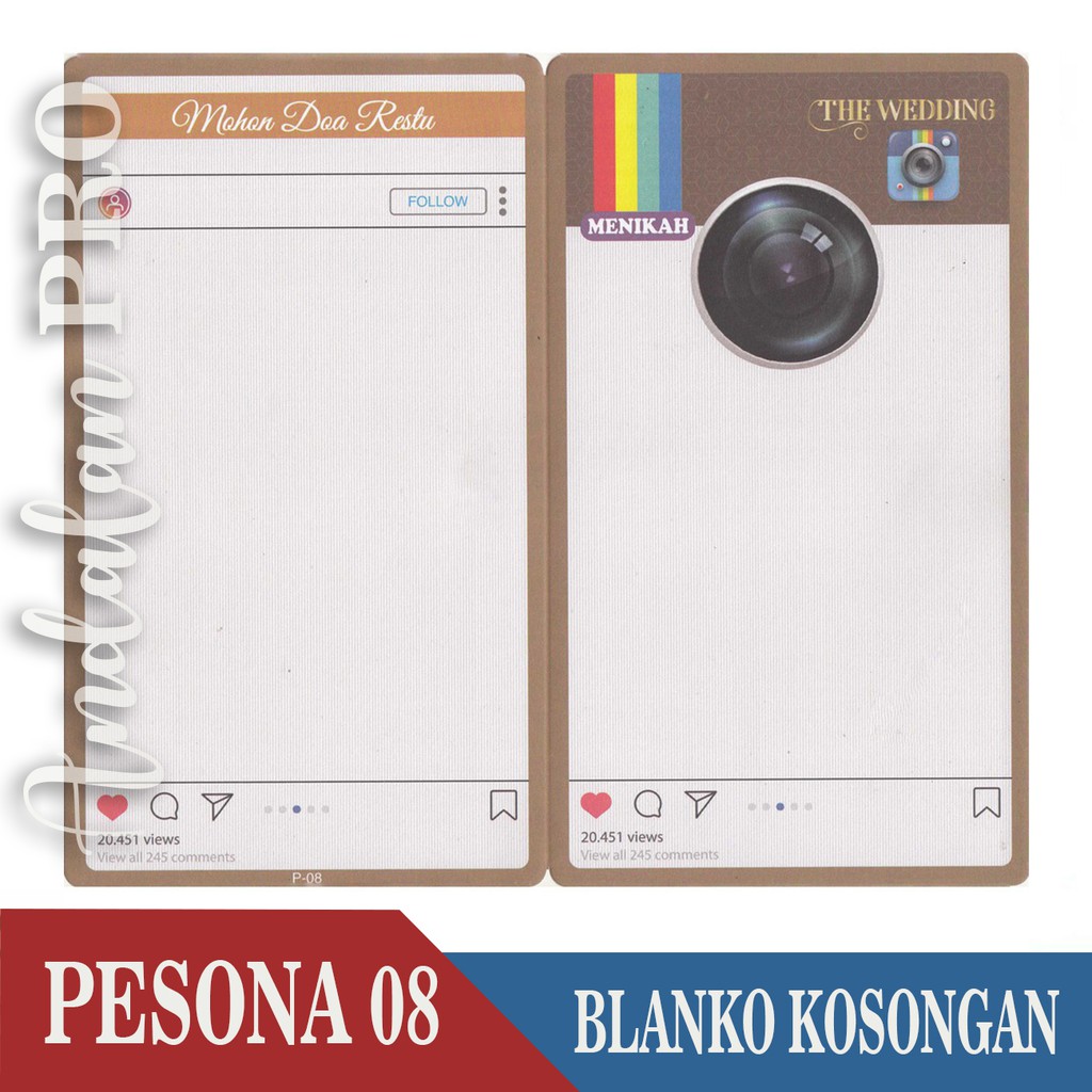 PESONA 08, Blanko Kosong - Blanko  Undangan Kosongan Harga Distributor
