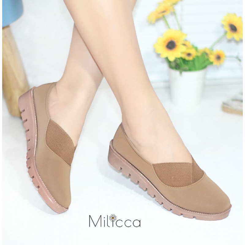 Milicca Sepatu Slip On Kekininian Kasual Dewasa Wanita Terlaris Salina