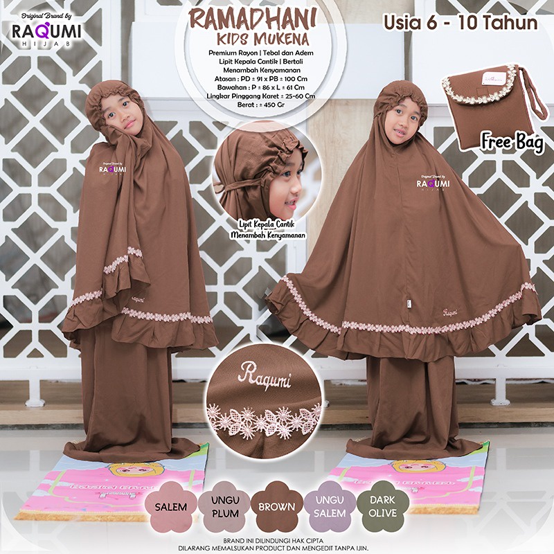 Ramadhani Kids Mukena Anak Original Raqumi Mukena Anak Premium Rayon