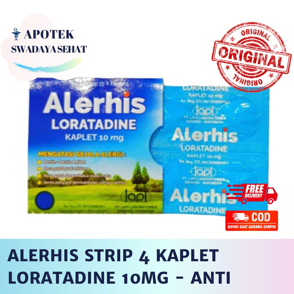 ALERHIS Strip 4 Kaplet - Obat Anti Alergi Gatal Bengkak Merah