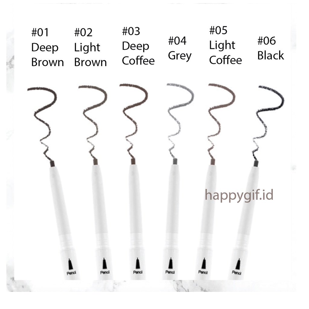 DNM Pensil Alis Original 1,5mm Eyebrow Kepala Ganda 6 Warna LA052