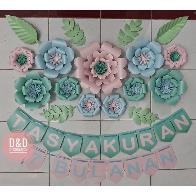Paperflower dan Bunting flag tasyakuran 7 bulanan