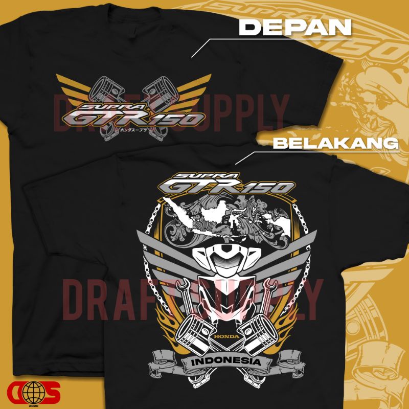 Kaos pria-wanita /unisex kaos terbaru bahan catton combedmotif motor honda Supra GTR150/kaos otomoti