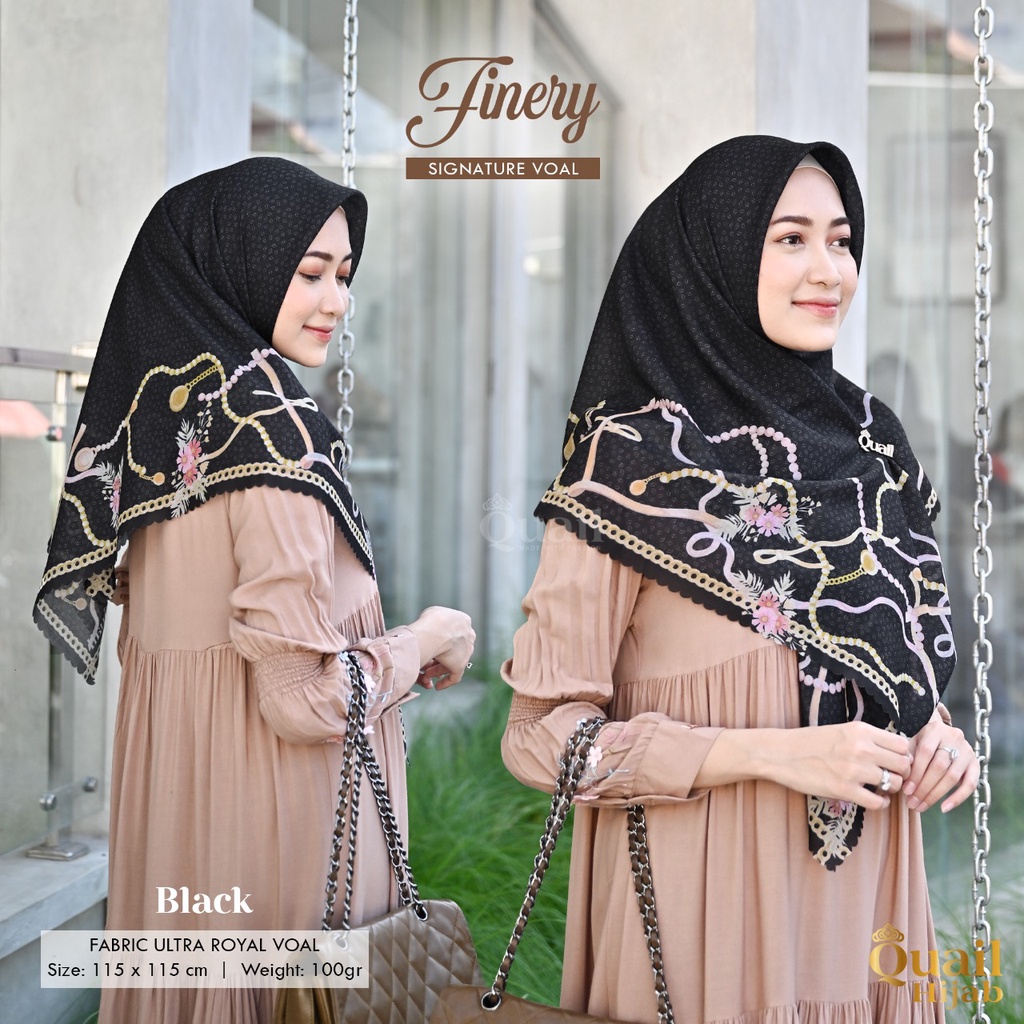 FINERY VOAL Segiempat Square Quail Hijab Ori Murah