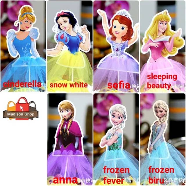 Cake Topper Princess Tutu Happy Brithday Kue Ultah Disney Frozen Sofia